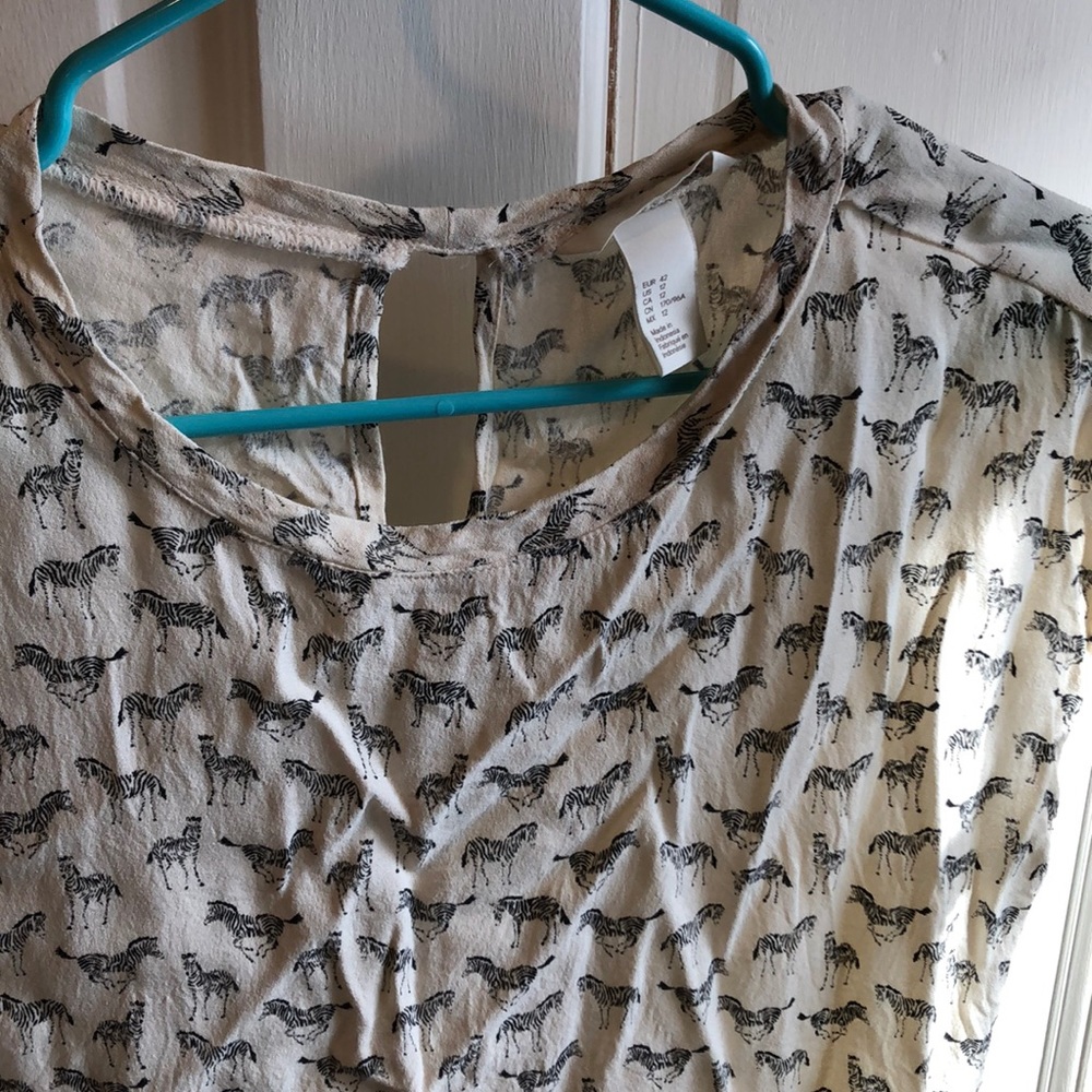 H&M zebra print viscose blouse